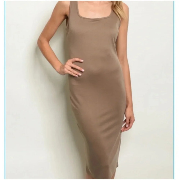 Le Lis Midi Body Con Tank Dress in "Mocha" - NWT - Size M - Picture 1 of 12
